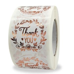 500 pcs, Thank You Stickers, Letter Floral Print Label Stickers. NEW!!